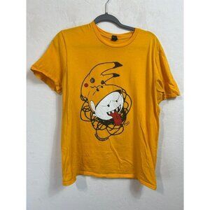 Men's Graphic Tee Sz M Mustard Yellow Short SleeveVintage Tee Character Lazyner